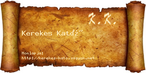 Kerekes Kató névjegykártya